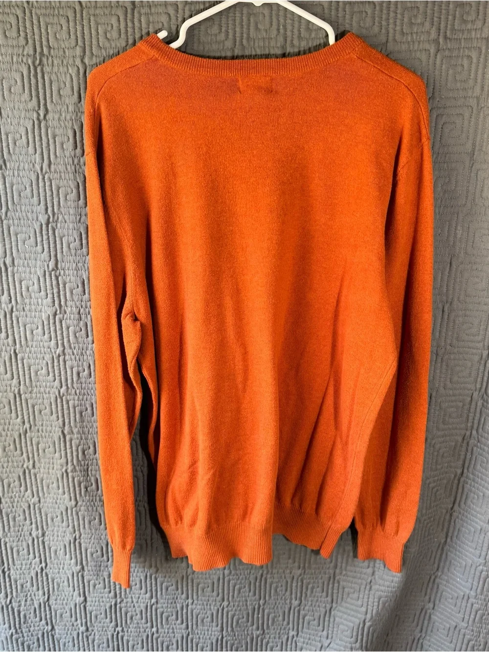 Old Navy Orange Heather Solid Crew Neck Sweater XL Knit Fall Winter Men 2014